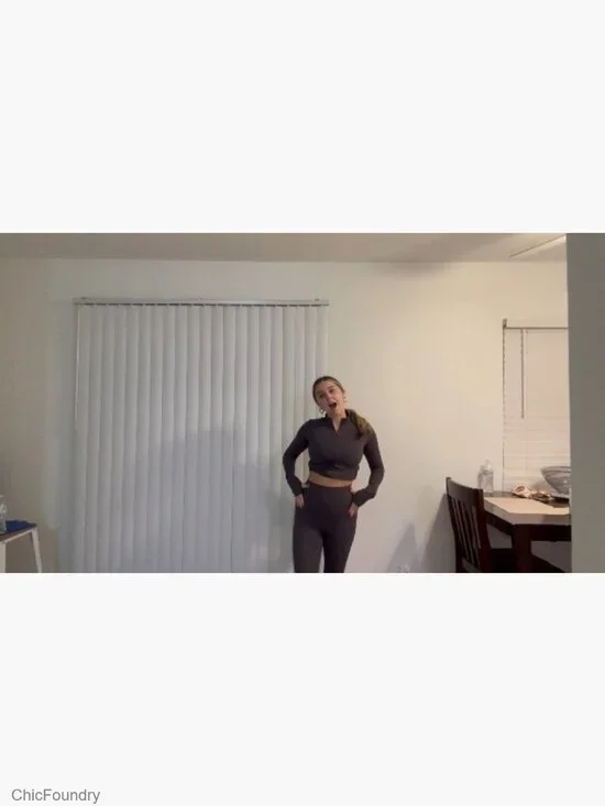 Long Sleeve Zipper Jacket with High Waist Leggings Workout Set - Picture 7 of 7